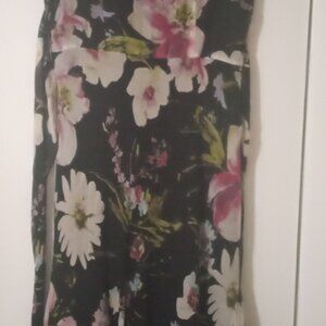 Talbots women's paisley dress maxi silk size8 goth grunge boho